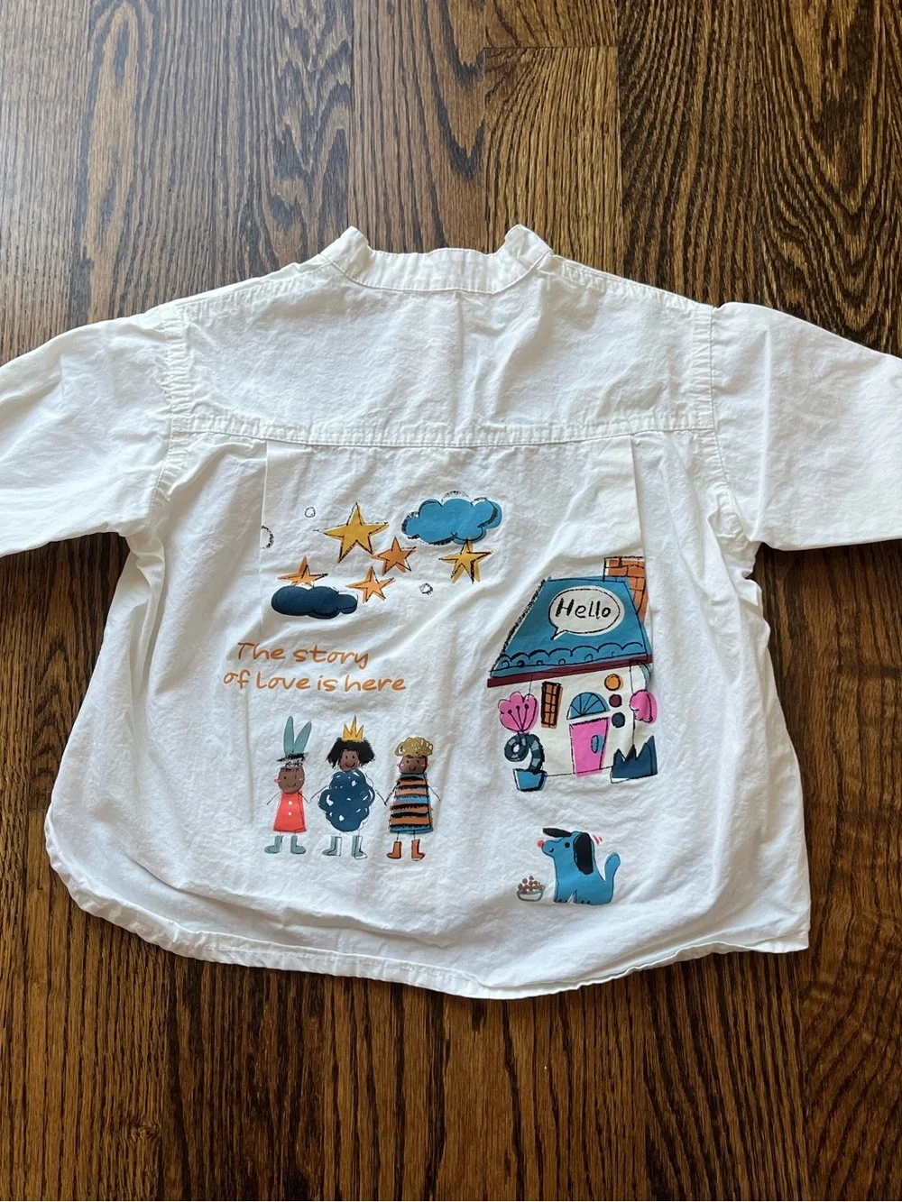 Kids Artistic Graffiti Button-Up Shirt and Pants Set (90cm 2Y)